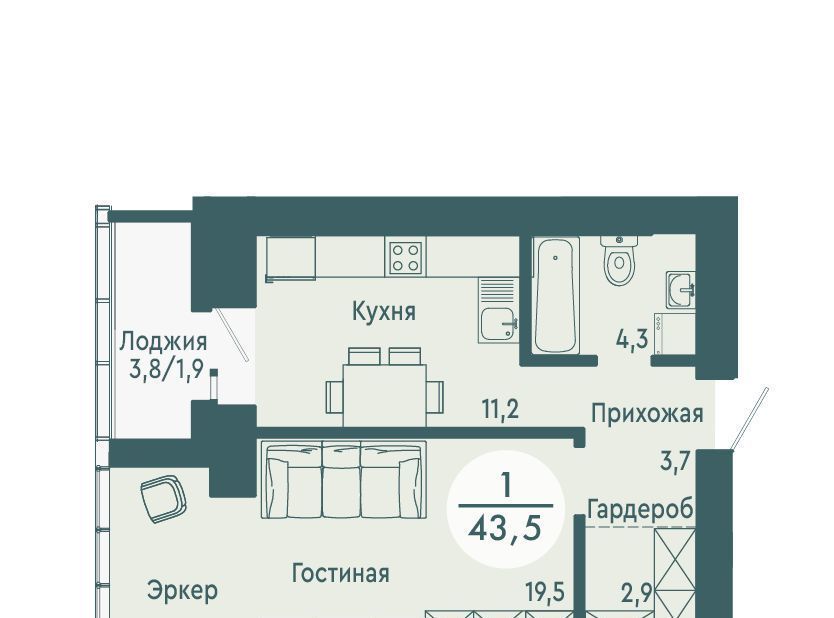 квартира г Красноярск р-н Советский ул Авиаторов 34 фото 1