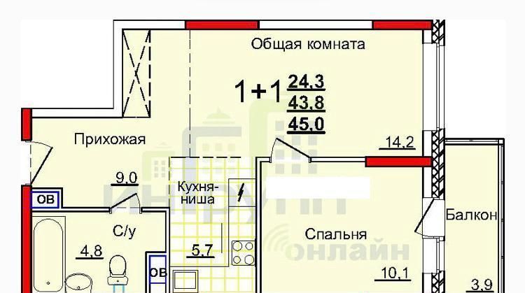 квартира г Тула р-н Центральный ул Академика Насоновой 1в фото 1