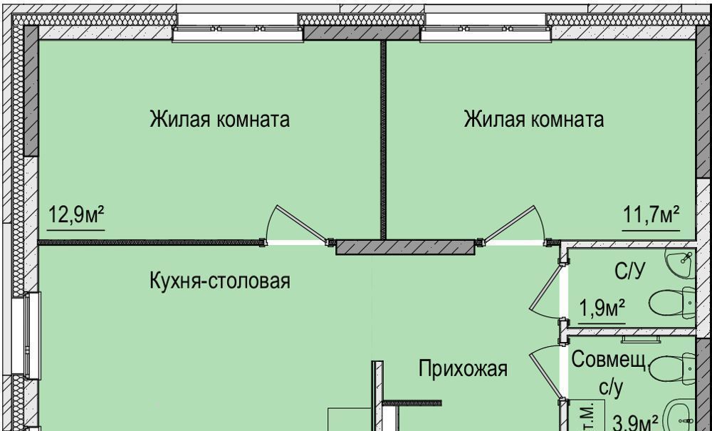 квартира г Ижевск п Живсовхоз р-н Ленинский ул Зеленая 60к/2 фото 1