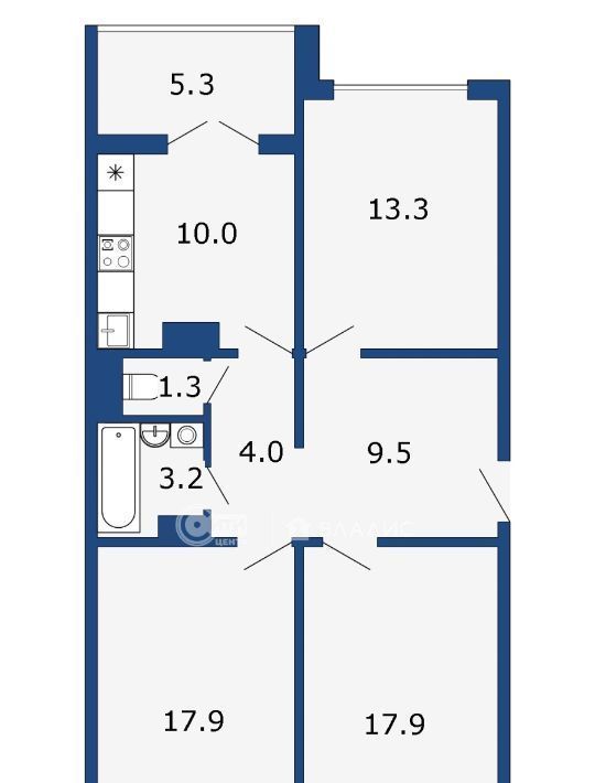 квартира г Воронеж р-н Железнодорожный ул Маршала Одинцова 25б/33 фото 1