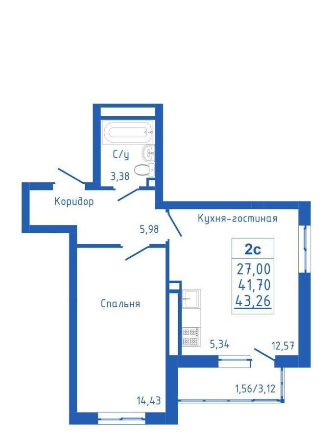 квартира г Уфа р-н Ленинский Затон ул Икская 15 ЖК «Новоуфимский» фото 6