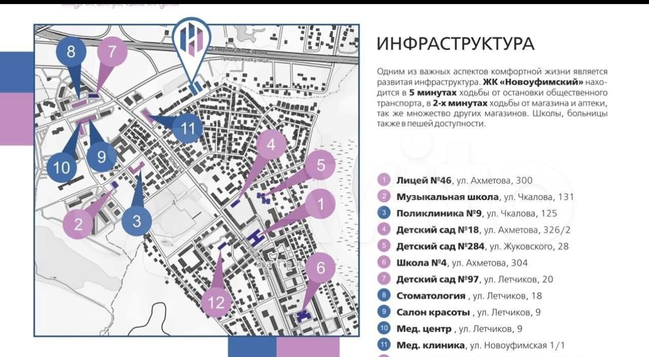 квартира г Уфа р-н Ленинский Затон ул Икская 15 ЖК «Новоуфимский» фото 8