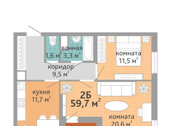 квартира г Екатеринбург Чкаловская ул Краснолесья 108 фото 1