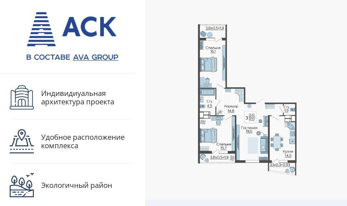 квартира г Краснодар р-н Прикубанский Парковый ул Садовое кольцо 3 ЖК «Зеленодар» Прикубанский округ фото 1