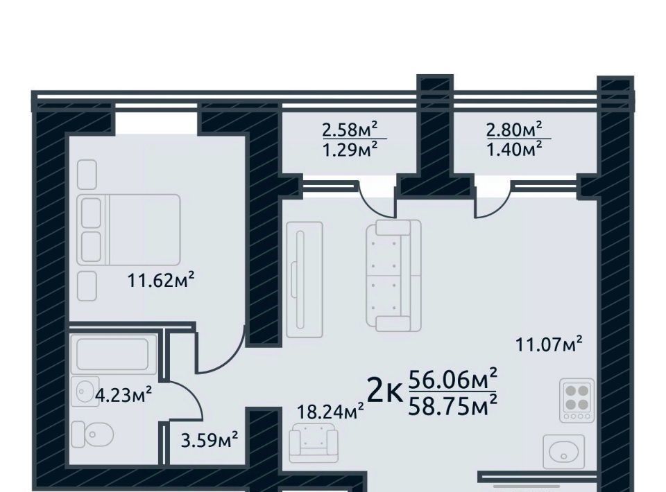 квартира г Томск р-н Кировский ул Аркадия Иванова 21 фото 1