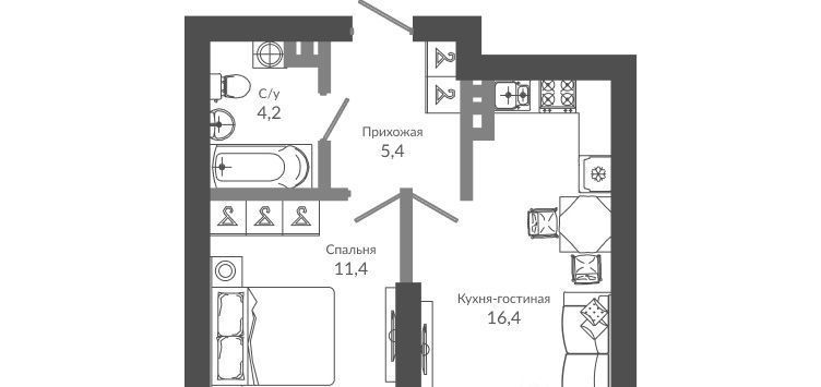 квартира г Сочи р-н Адлерский посёлок Кудепста ЖК Флора Кудепста ул Искры 66/9 Хостинский внутригородской район, улица Искры фото 3