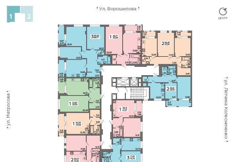 квартира г Воронеж р-н Ленинский ул Летчика Колесниченко 67 фото 3