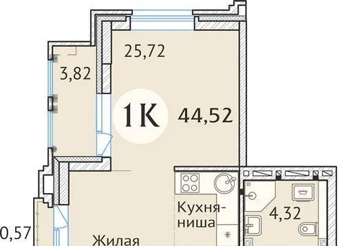 квартира г Новосибирск Заельцовская ул Дуси Ковальчук 248/2 фото 1