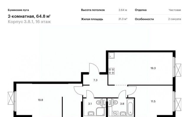 г Москва п Сосенское п Коммунарка ЖК Бунинские Луга 8/1 метро Бунинская аллея 3. фото