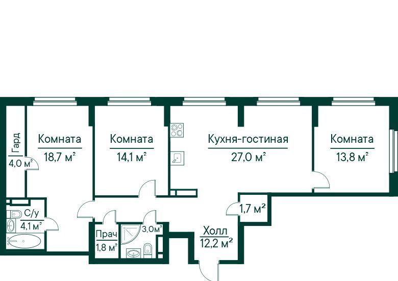 квартира г Самара Российская ЖК Грин Ривер фото 1