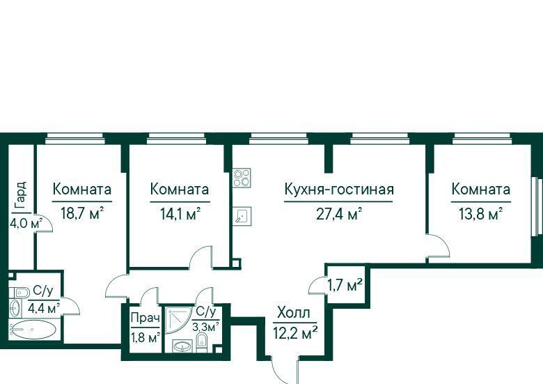 квартира г Самара Российская ЖК Грин Ривер фото 1