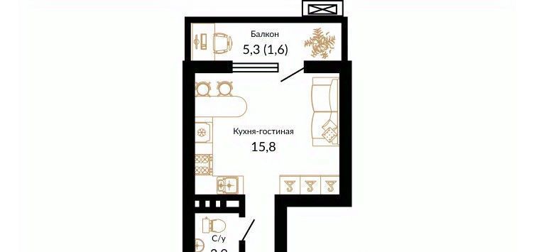 квартира г Краснодар р-н Прикубанский ЖК Южане фото 1