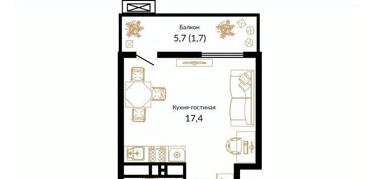 квартира г Краснодар р-н Прикубанский ЖК Южане фото 1