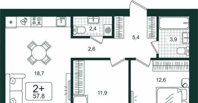 квартира г Тюмень р-н Калининский ул Николая Глебова 3с/7 фото