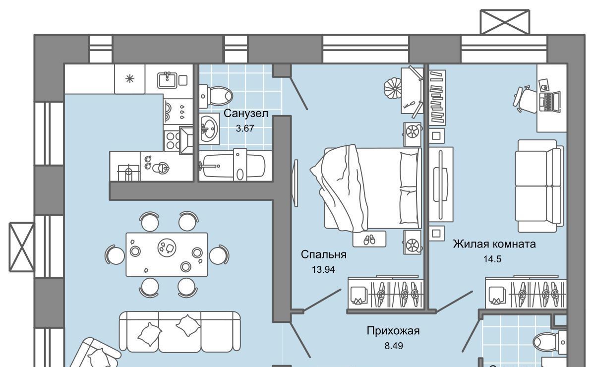 квартира г Ульяновск р-н Заволжский Новый Город 7-й кв-л, Сад жилой комплекс, 10, Дивный фото 1