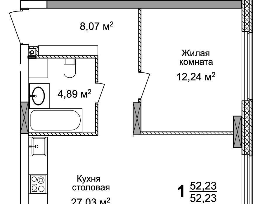 квартира г Нижний Новгород Горьковская ЖК «КМ Тимирязевский» фото 3