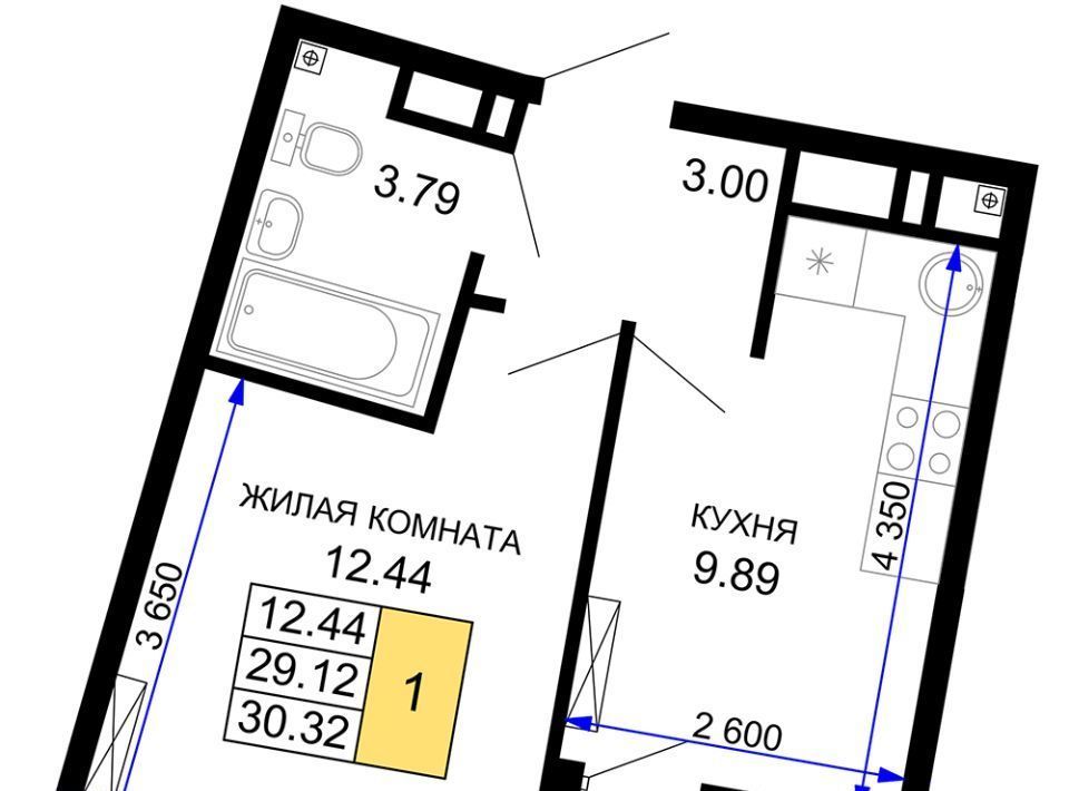 квартира г Краснодар р-н Центральный ЖК Фонтаны фото 1