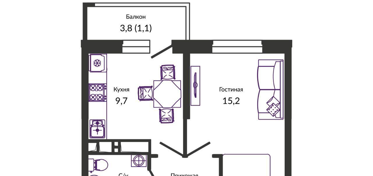 квартира г Краснодар р-н Прикубанский ул им. Героя Георгия Бочарникова 2/1 фото 7