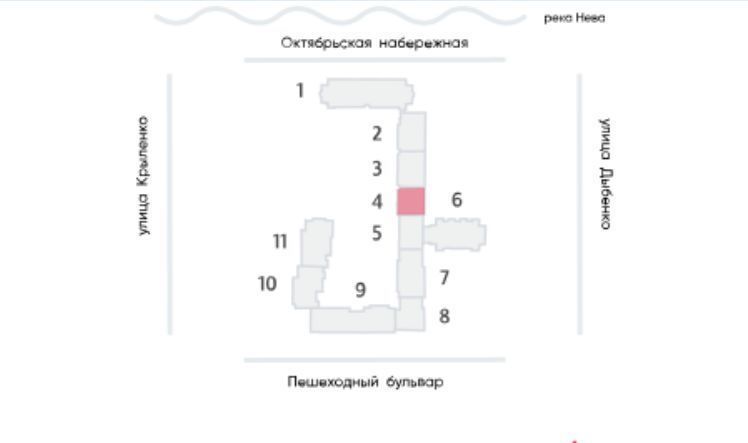 квартира г Санкт-Петербург метро Улица Дыбенко наб Октябрьская 42 фото 3