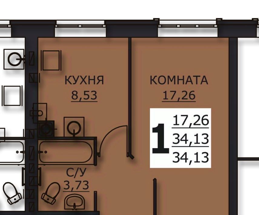 квартира р-н Ивановский д Дерябиха Богданихское с/пос, 76А фото 1