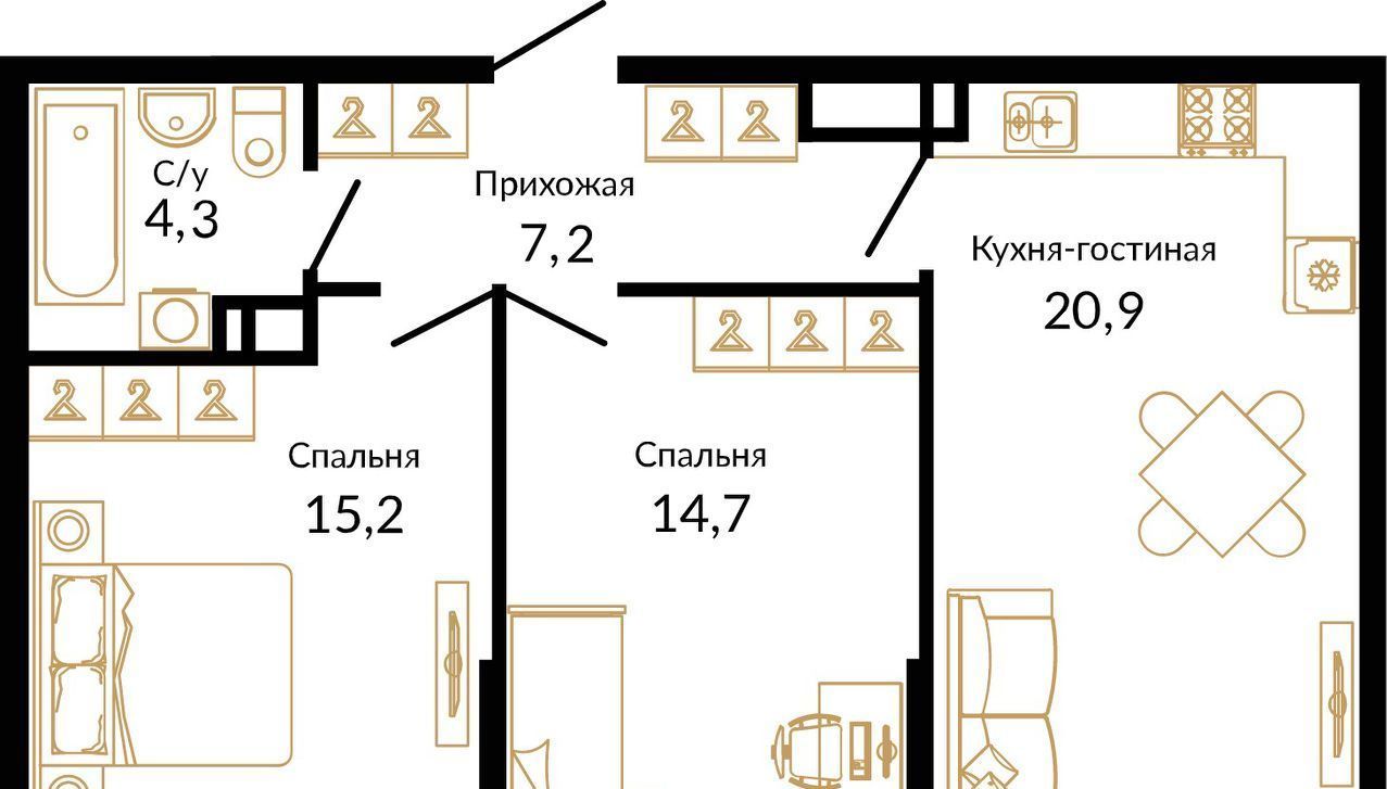 квартира г Ростов-на-Дону р-н Советский Западный ул 339-й Стрелковой Дивизии 10а/18 фото 13