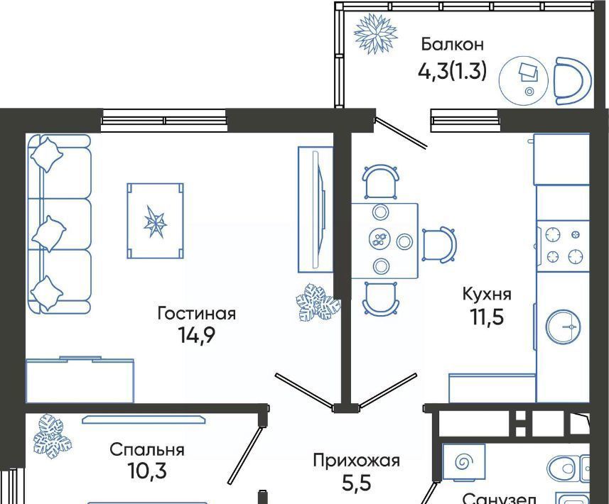 квартира г Новороссийск р-н Центральный ул Куникова 47г ш Мысхакское фото 1