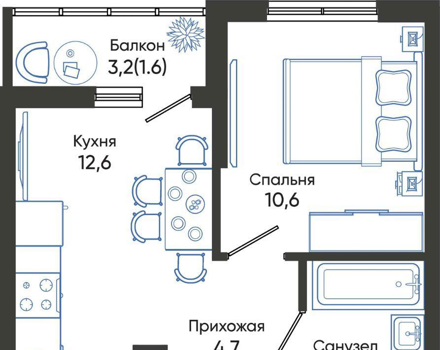 квартира г Новороссийск р-н Центральный ул Куникова 47г ш Мысхакское фото 2