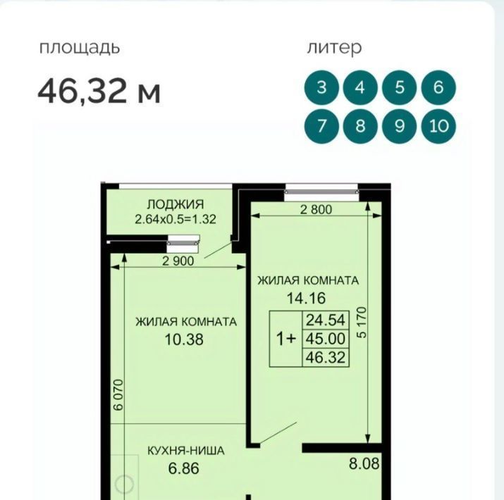 квартира г Краснодар р-н Прикубанский ЖК «Русские сезоны» фото 9