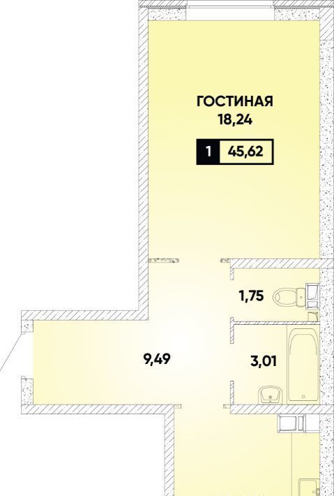 квартира г Краснодар р-н Прикубанский микрорайон «Губернский» фото 1