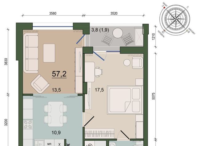 квартира г Калининград р-н Ленинградский ул Молодой гвардии 36/3 фото