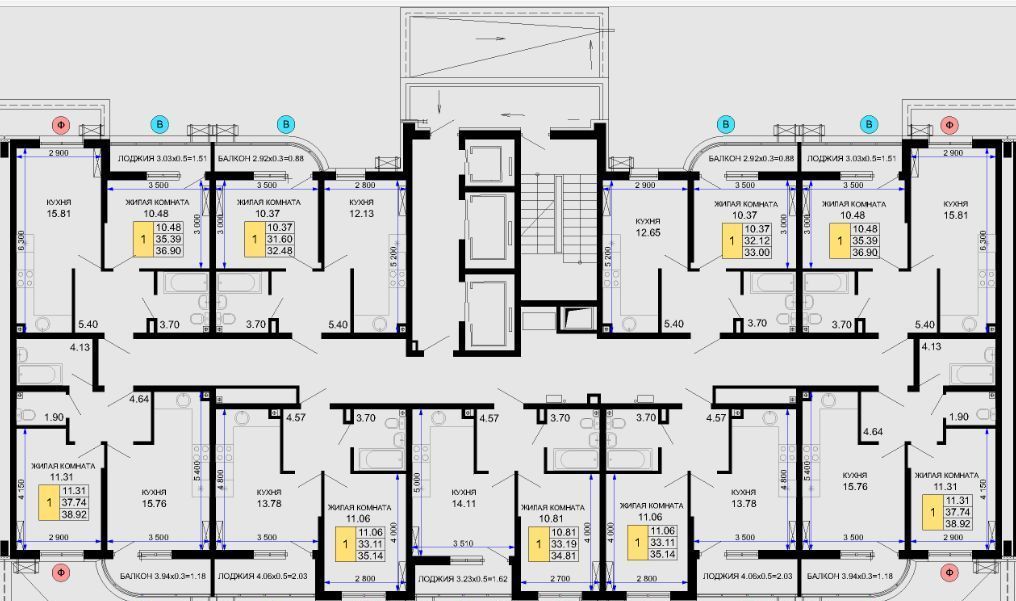 квартира г Краснодар р-н Центральный ул Воронежская 47/11 ЖК Фонтаны фото 2