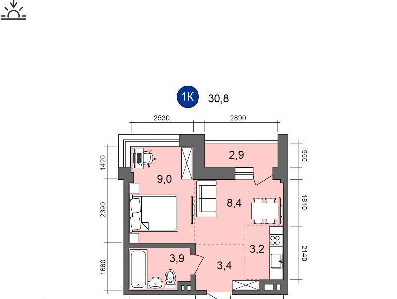 квартира г Иркутск р-н Свердловский Академгородок ЖК «Академик» фото 1