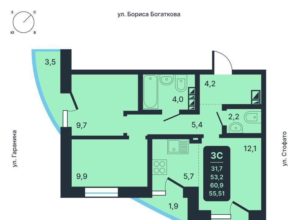 квартира г Новосибирск Золотая Нива ул Гаранина 33/5 фото 1