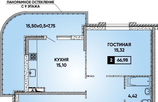 квартира г Краснодар р-н Прикубанский Парковый ул им. Григория Булгакова 10 Достояние мкр фото 1