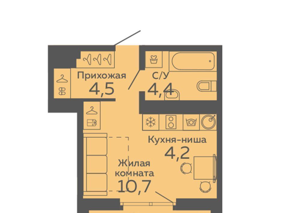 квартира г Екатеринбург микрорайон Новокольцовский Ботаническая фото 1