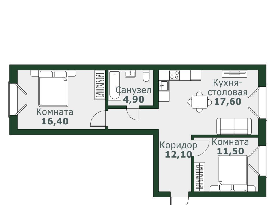 квартира п Западный р-н мкр Привилегия б-р Цветной 12 фото 1