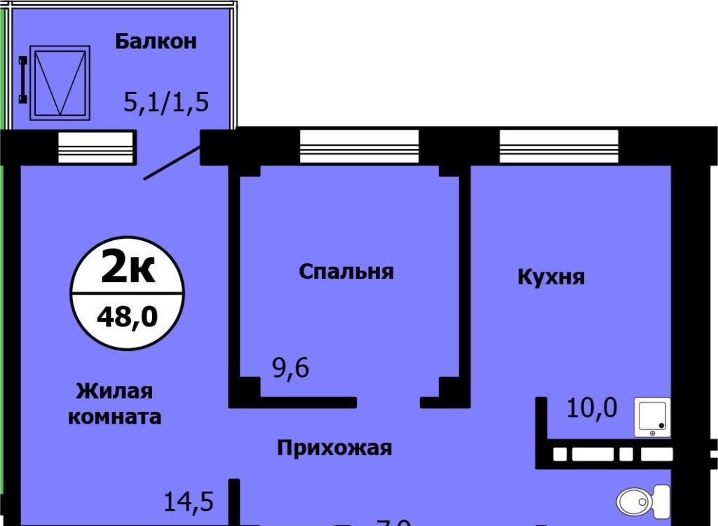 квартира г Красноярск р-н Свердловский ул Лесников 2 фото 1