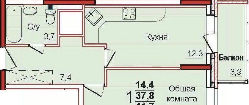 квартира р-н Ленинский с Осиновая Гора мкр Левобережный Тула фото 1