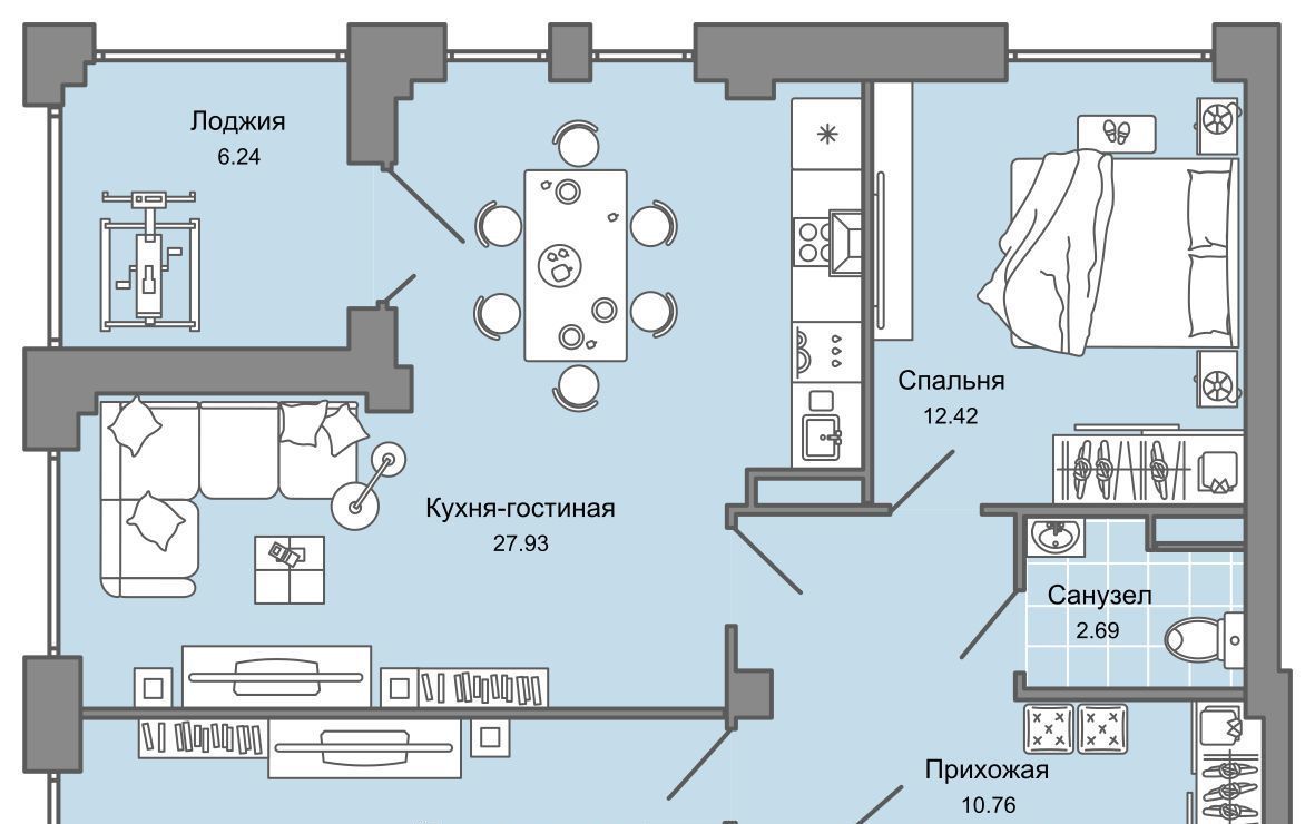 квартира г Ульяновск р-н Заволжский Новый Город ЖК Центрополис 1 Центральный кв-л фото 1