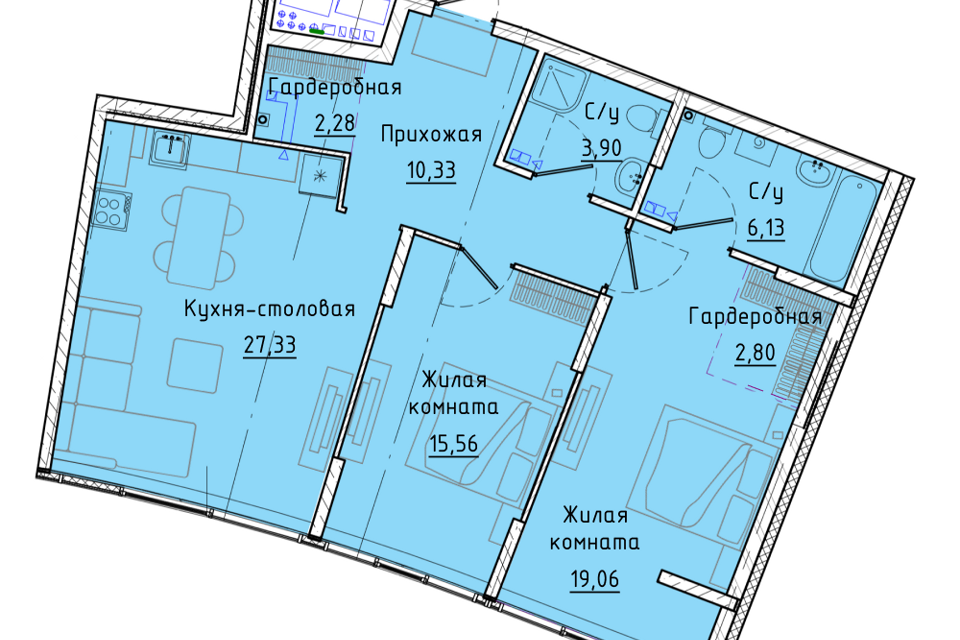 квартира г Екатеринбург р-н Октябрьский Парковый ул Ткачей 13 фото 1