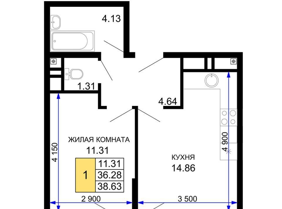 квартира г Краснодар р-н Центральный ул Новая ЖК Фонтаны 78 с 2 фото 1