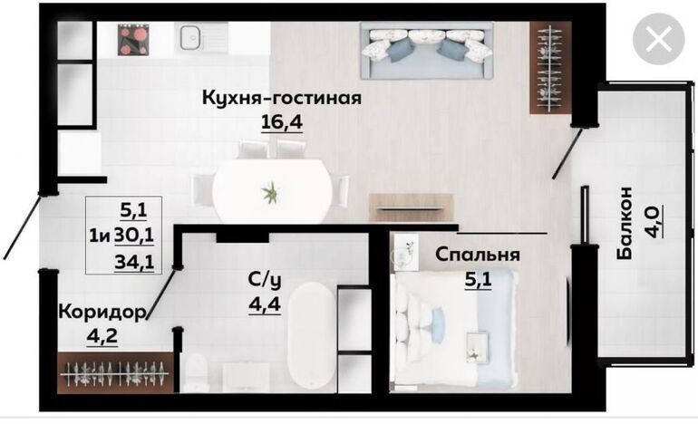 квартира г Тула р-н Центральный ул Оборонная 102б фото 7