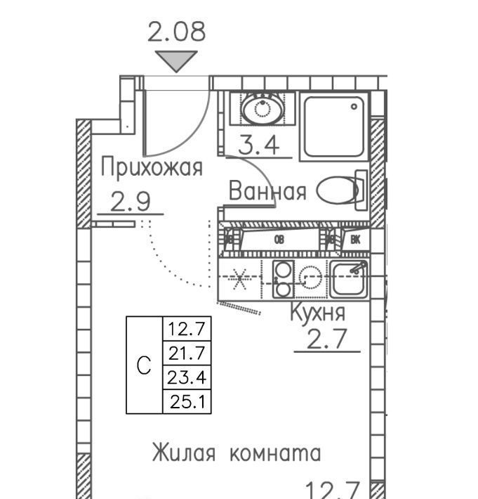 квартира г Владивосток р-н Ленинский ЖК «Гринхилс» фото 1