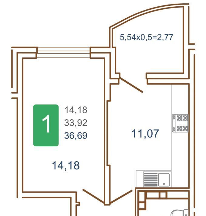 квартира г Краснодар р-н Прикубанский ул им. Кирилла Россинского 15/1 фото 4