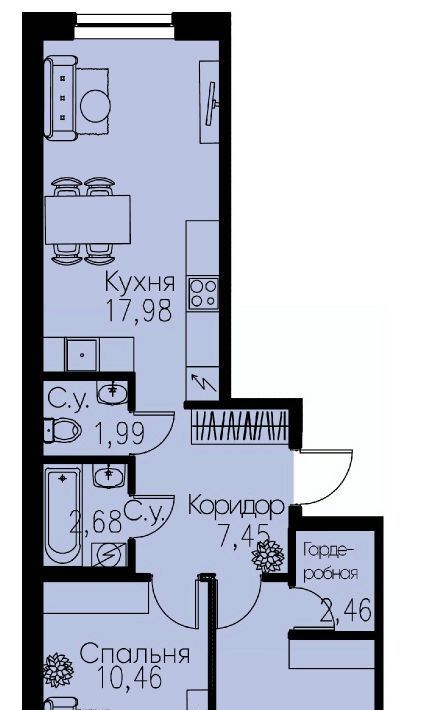 квартира р-н Всеволожский г Кудрово пр-кт Строителей 1 Улица Дыбенко, Заневское городское поселение фото 1