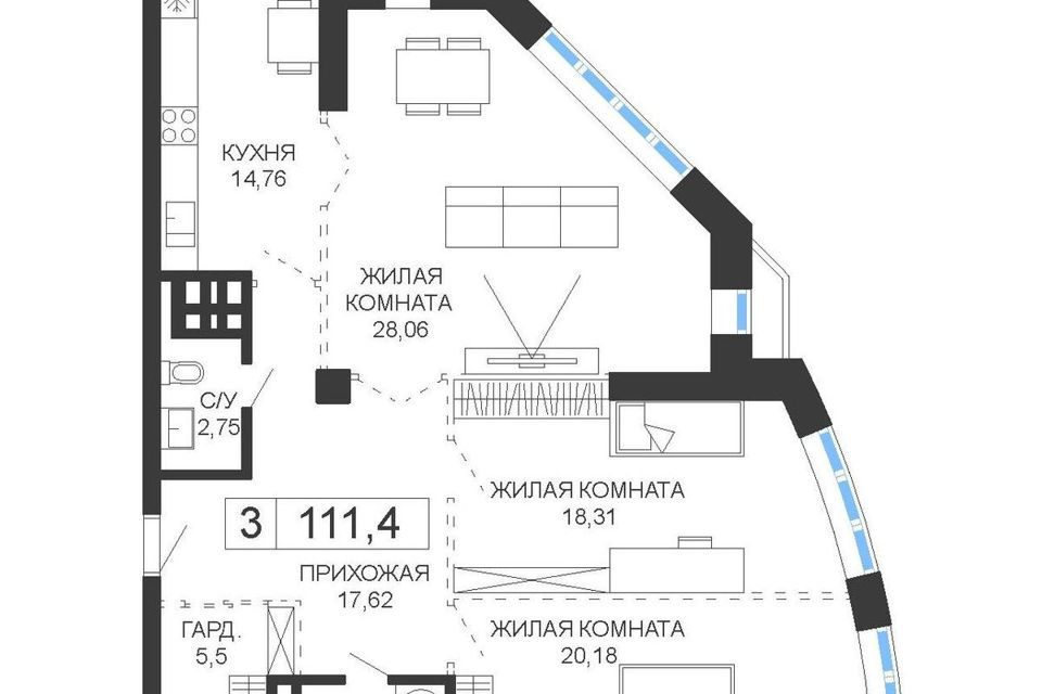 квартира г Владивосток пр-кт Океанский 52 Владивостокский городской округ фото 1