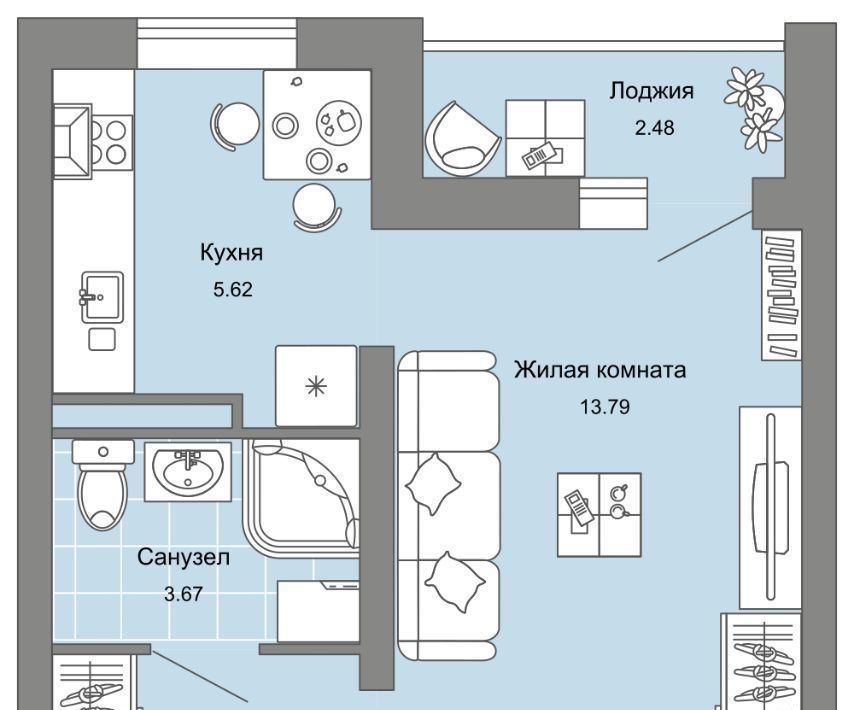 квартира г Ульяновск р-н Засвияжский микрорайон «Юго-Западный» 6 Ультраград жилой комплекс фото 1