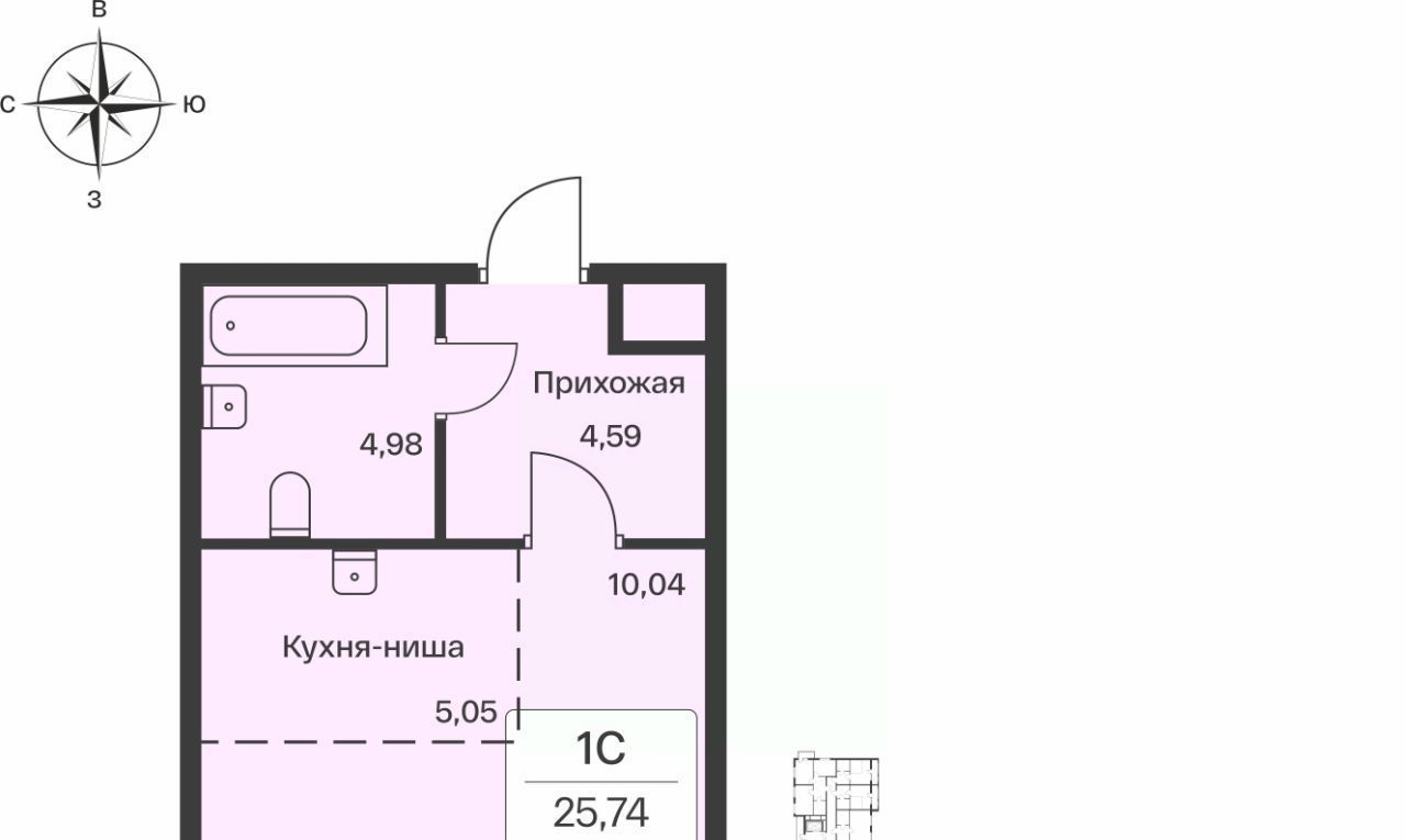 квартира р-н Всеволожский п Янино-1 ЖК Расцветай Янино Заневское городское поселение, Проспект Большевиков фото 1