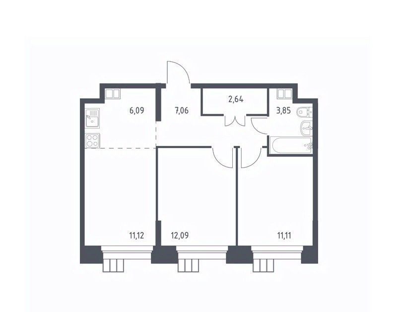 квартира г Москва п Мосрентген метро Тропарёво метро Румянцево мк, к 1. 1 фото 1