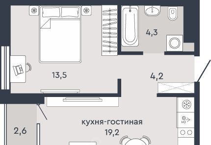 квартира г Екатеринбург Машиностроителей Пионерский жилрайон, ул. Александровская, 3А фото 2